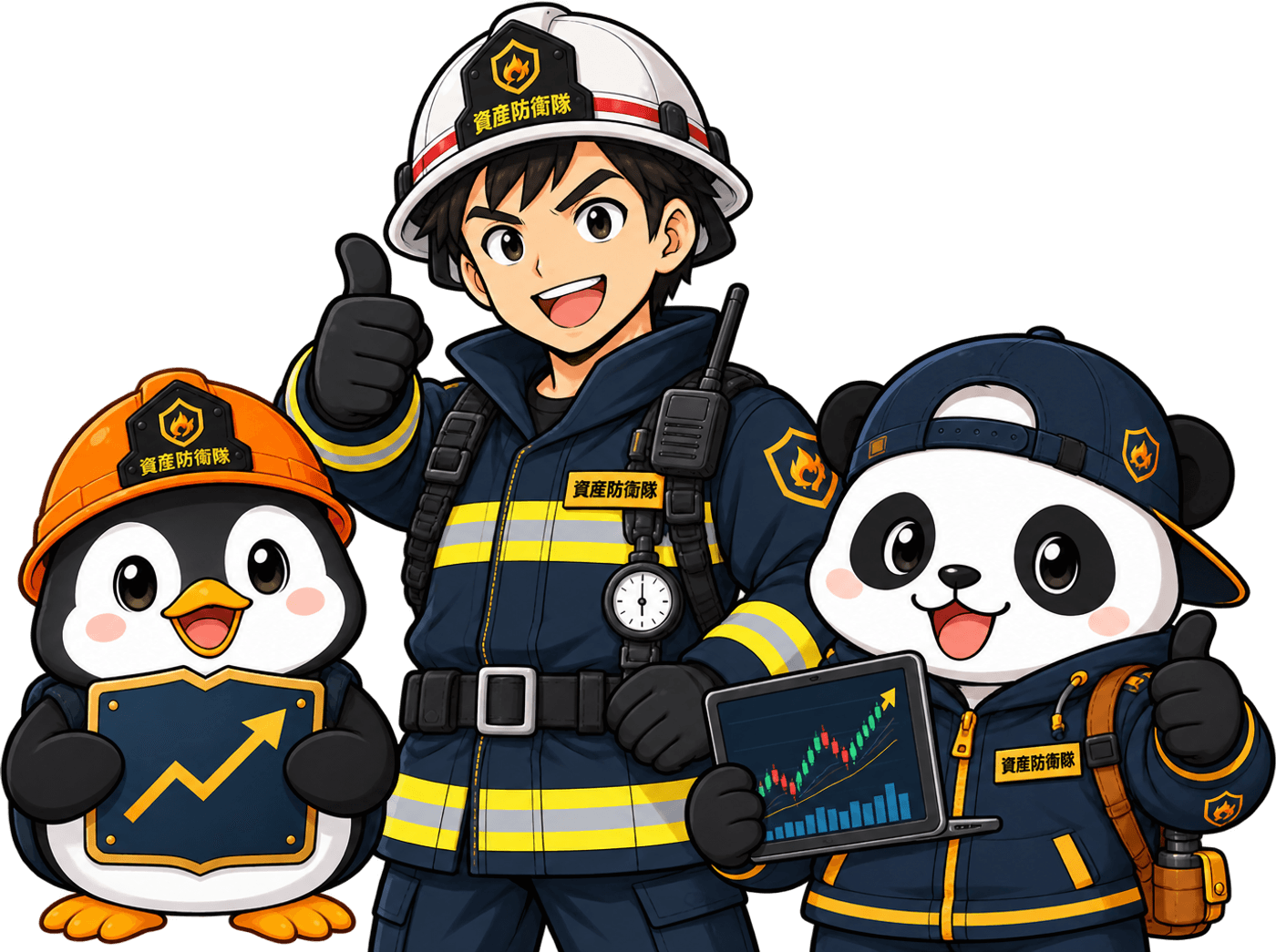 資産防衛隊 隊長・ペン隊員・パン隊員