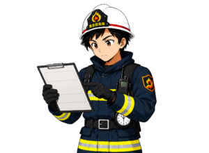 資産防衛隊 隊長のコメントイラスト（確認）