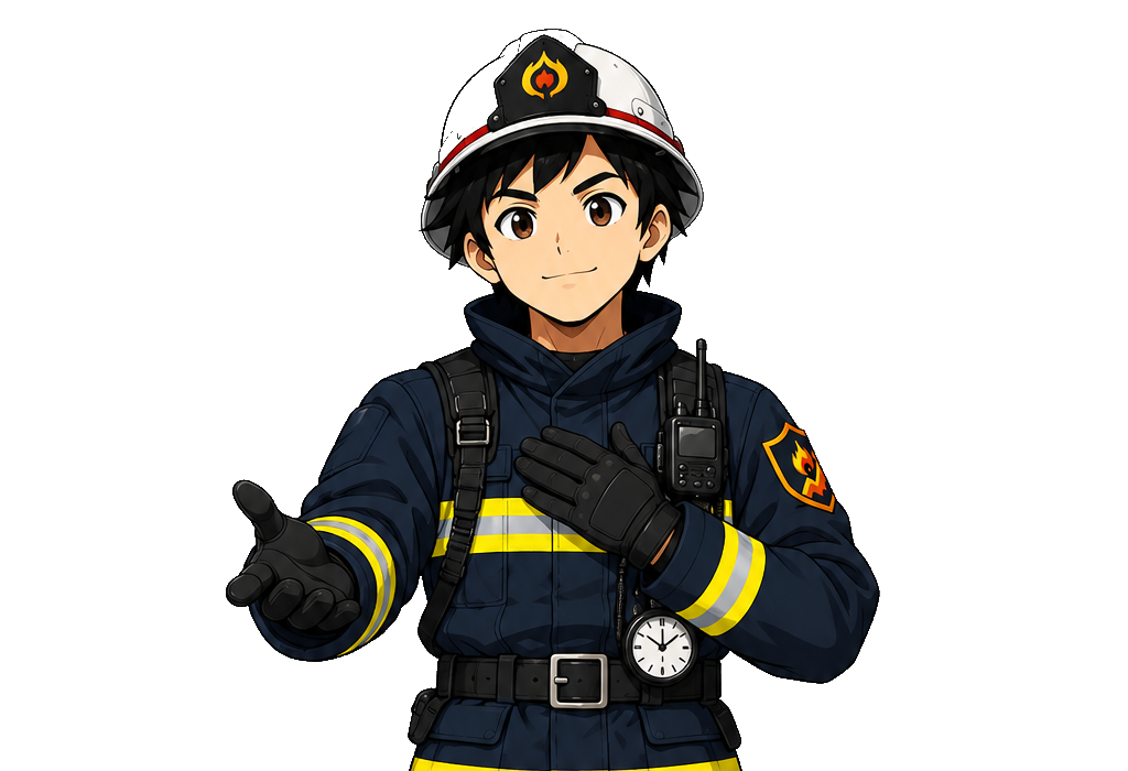 資産防衛隊 隊長のイラスト(語りかけるポーズ、上半身)