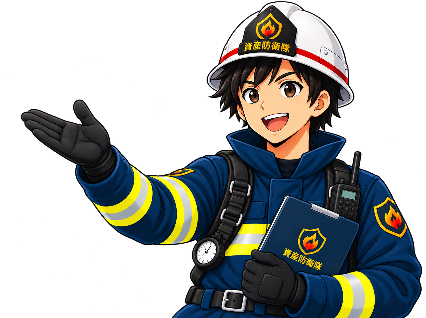 資産防衛隊 隊長のコメントイラスト