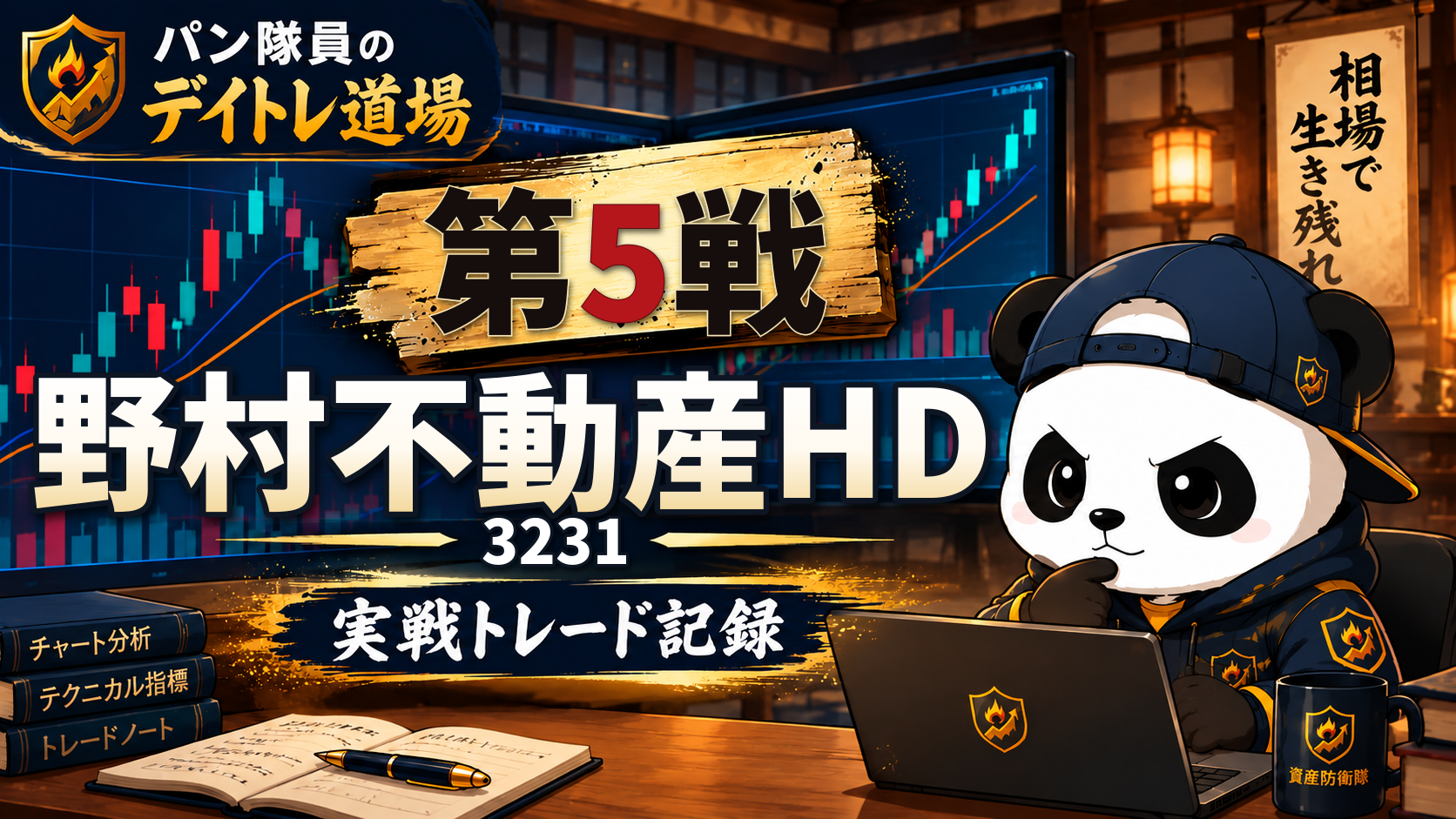 パン隊員のデイトレ道場 第5戦 野村不動産HD 3231 実戦トレード記録